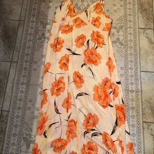 Floral Orange Maxi Dress